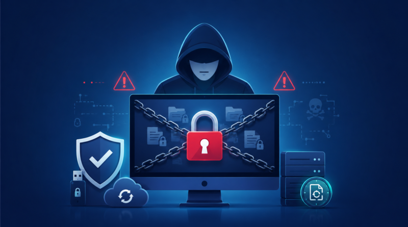 Imagem ilustrando o que e ransomware no contexto do GuiaTechLife
